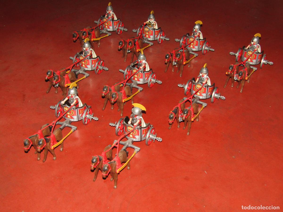 Playmobil: Lote de 9 Cuadrigas Bigas con Romanos Originales de PLAYMOBIL