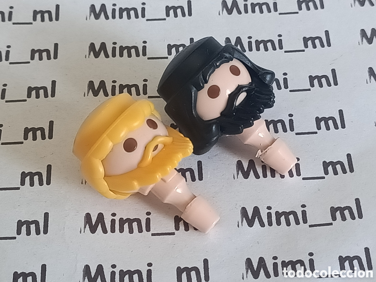 Playmobil: Playmobil 2 cabezas con pelo hombre barba medieval recambios figuras