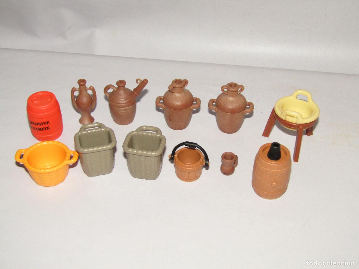 Playmobil: Lote de 13 Recipientes y/o Accesorios Originales de PLAYMOBIL