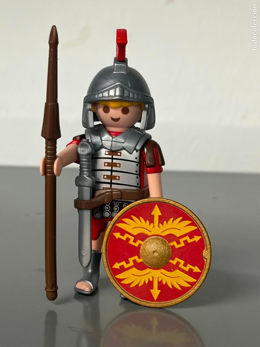 Playmobil: playmobil figura romano, casco penacho pilum escudo cinturon espada.