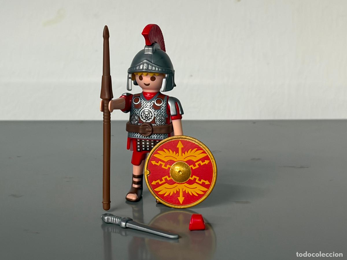Playmobil: playmobil figura romano, casco penacho pilum escudo cinturon espada.