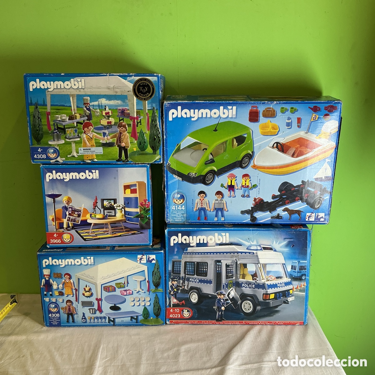 Playmobil: lote Playmobil original con cajas &ndash; polic&iacute;a, camping, lancha y accesorios vintage colecci&oacute;n