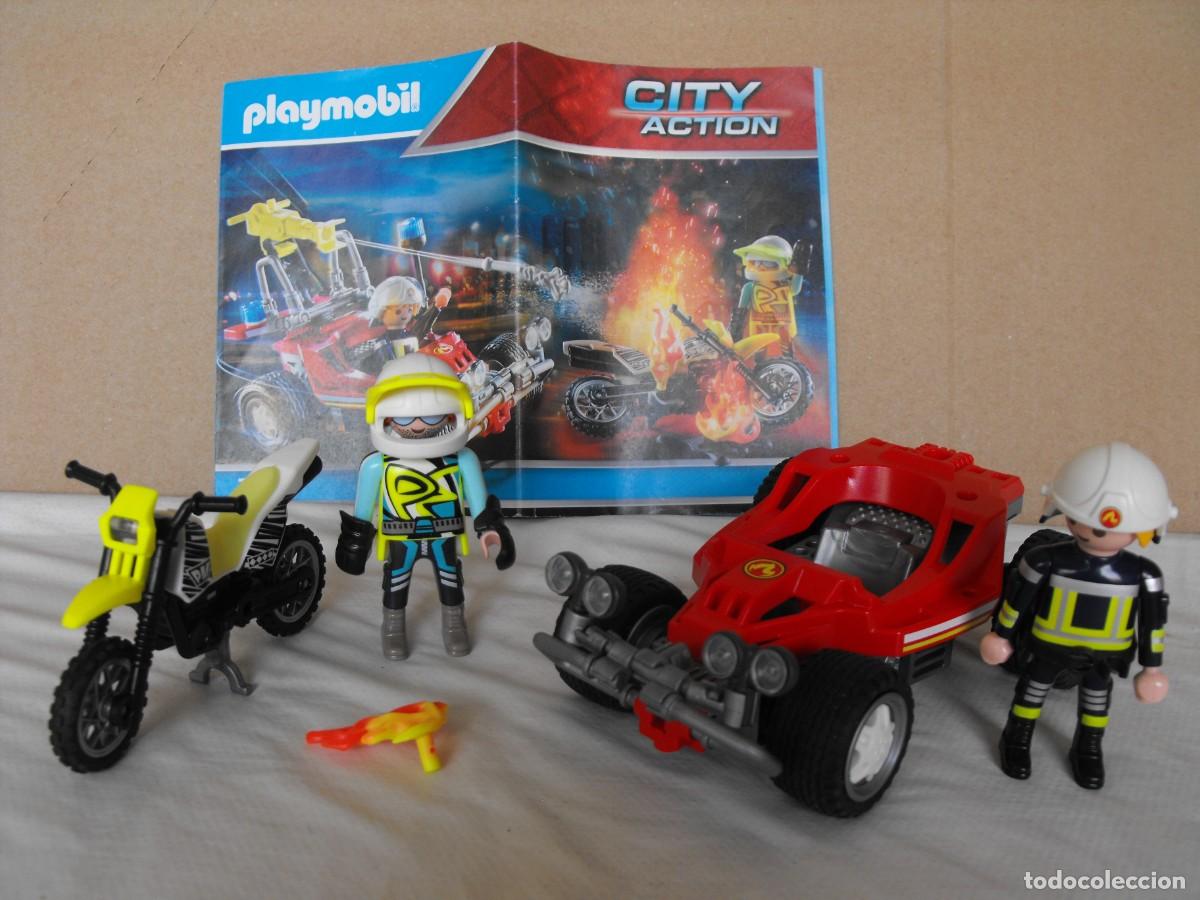 Playmobil: PLAYMOBIL. Buggy de bomberos. Ref. 70864. Incompleto con instrucciones.