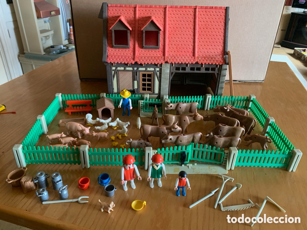 Playmobil: Megalote Granja Cl&aacute;sica Playmobil / Famobil Vintage (A&ntilde;os 70/80) - Ref. 3436 con Much&iacute;simos Animales
