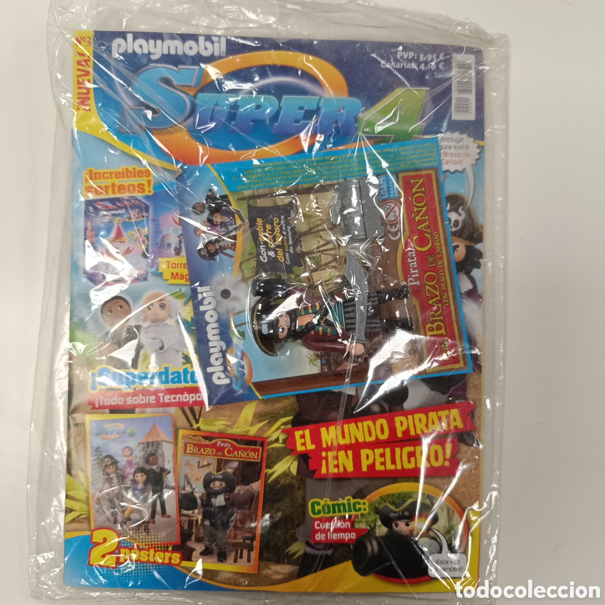 Playmobil: Playmobil Super 4 Revista N&uacute;mero 3 Pirata Con Brazo De Ca&ntilde;on