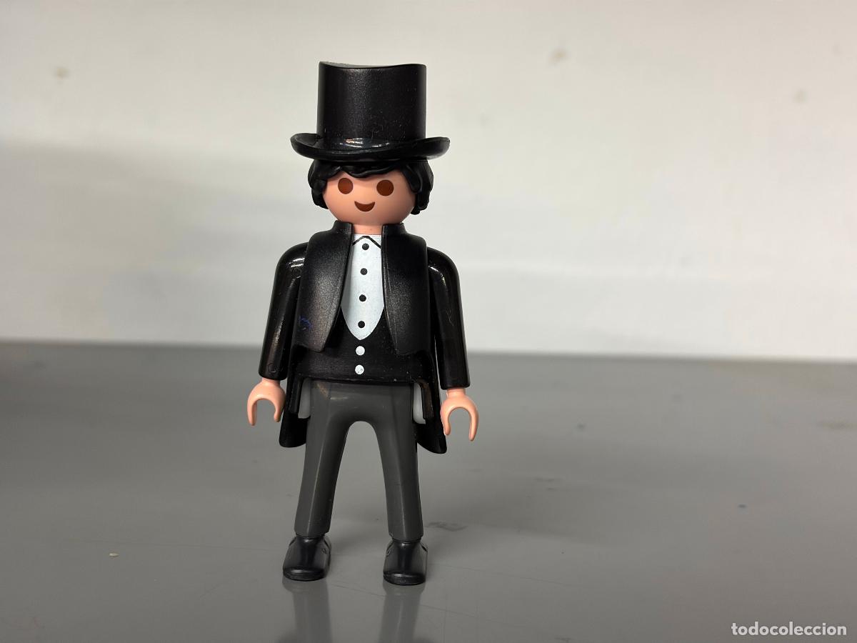 Playmobil: playmobil figura cobrador del frac, elegante con chistera boda -mix20