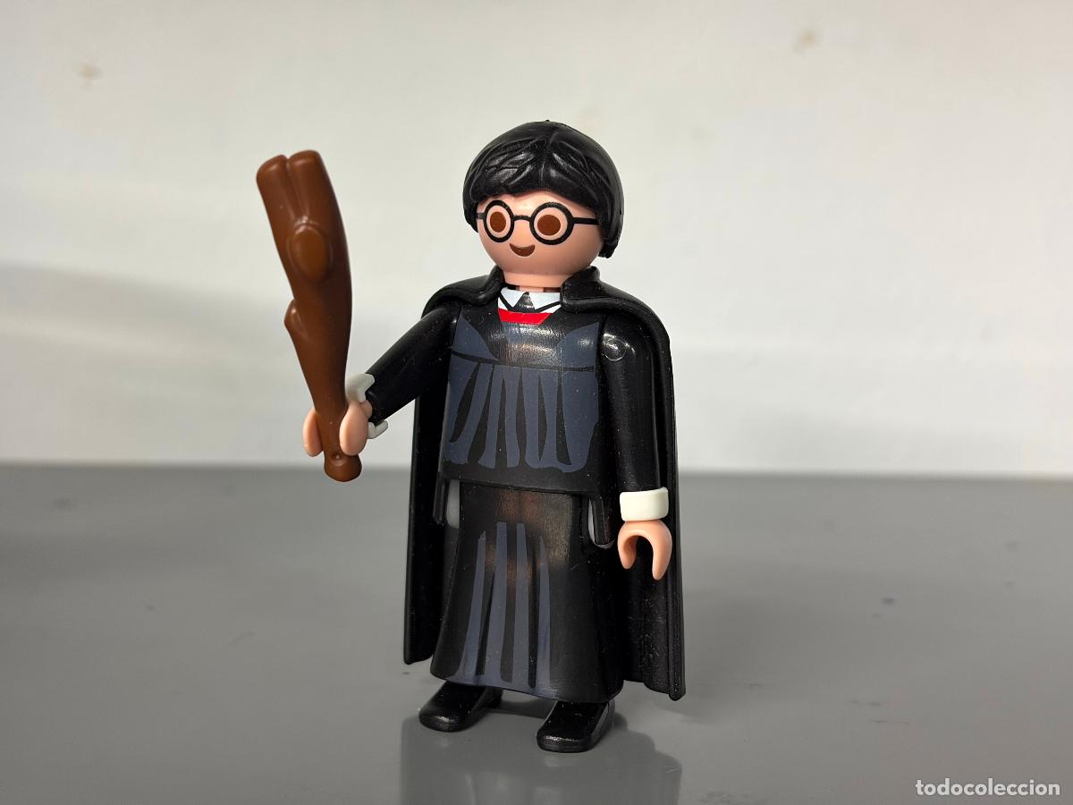 Playmobil: playmobil figura Harry potter con maza coscorrones y capa negra larga -mix20
