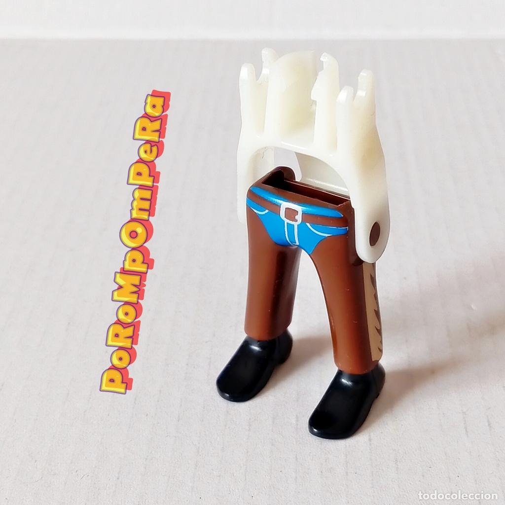 Playmobil: PLAYMOBIL PIERNA PANTAL&Oacute;N MARR&Oacute;N ZAPATO NEGRO + ESQUELETO CUSTOM VAQUERO OESTE BANDIDO SHERIFF Q4