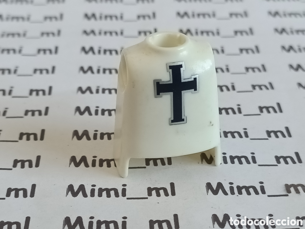 Playmobil: Playmobil torso blanco cruz negra caballero medieval templarios recambios figuras