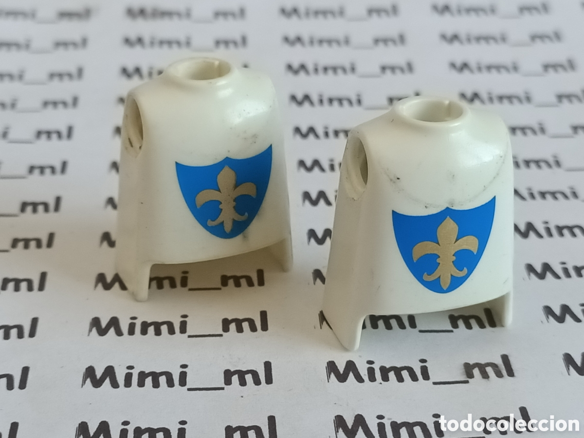 Playmobil: Playmobil 2 torsos blancos flor lis caballero medieval recambios figuras