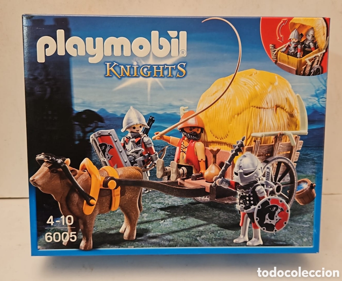 Playmobil: PLAYMOBIL KNIGHTS 6005- CABALLEROS CON CARRETA DE ANIMALES, NUEVO PRECINTADO COMPLETO