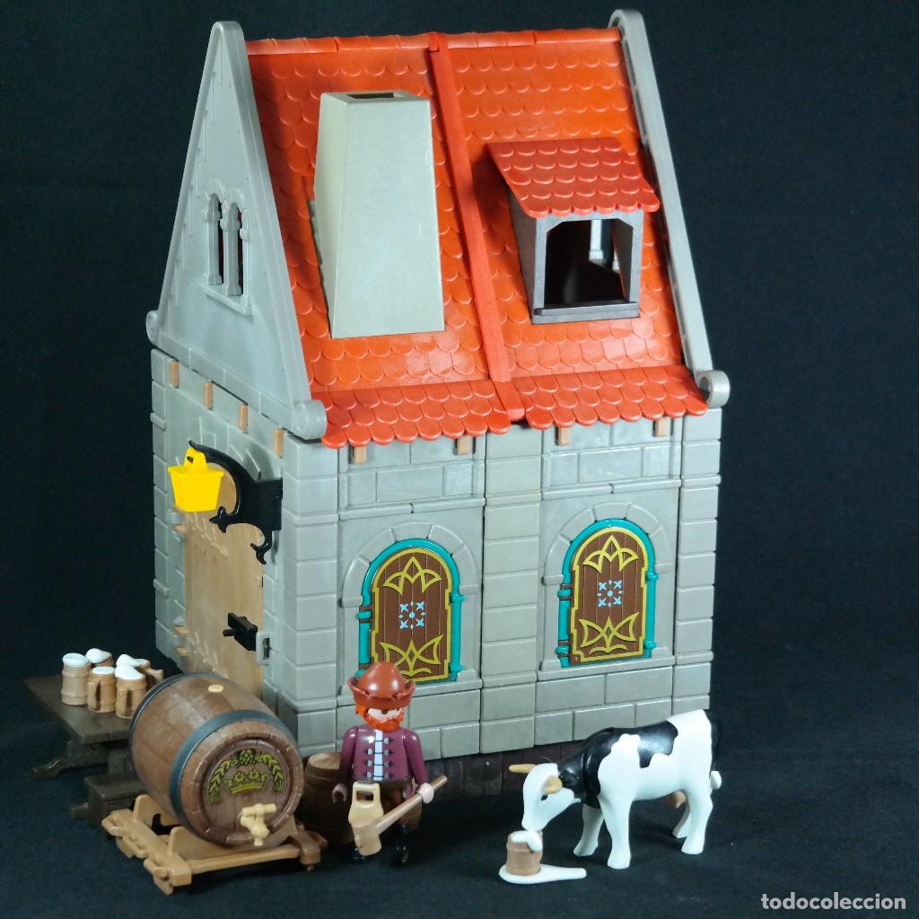 Playmobil: Playmobil cerveceria medieval casa, barril de cerveza, vaca y cervecero ☼