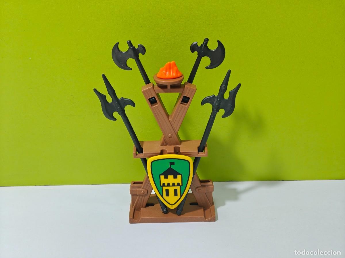 Playmobil: Playmobil accesorio-armero con armas y escudo, medieval, vikingos, castillo, soldados, museo