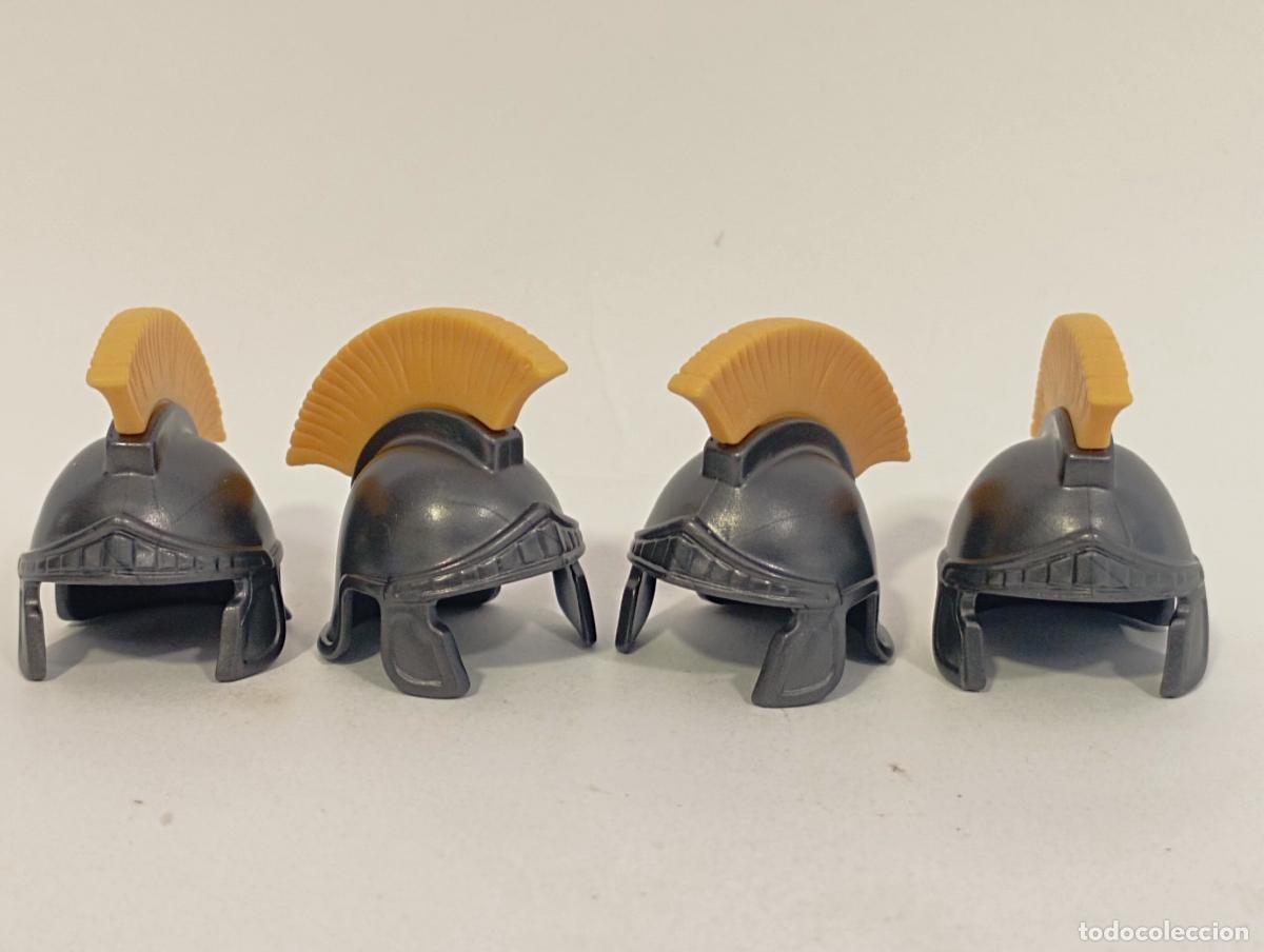 Playmobil: PLAYMOBIL 4 CASCO ROMANO MEDIEVAL ARMAS---CASCO GRIS OSCURO