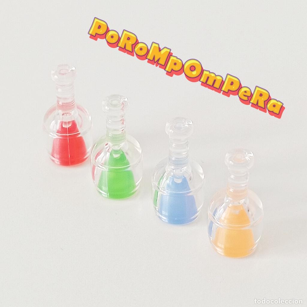 Playmobil: PLAYMOBIL LOTE X4 BOTELLA TRASL&Uacute;CIDA INTERIOR COLOR BEBIDA O4