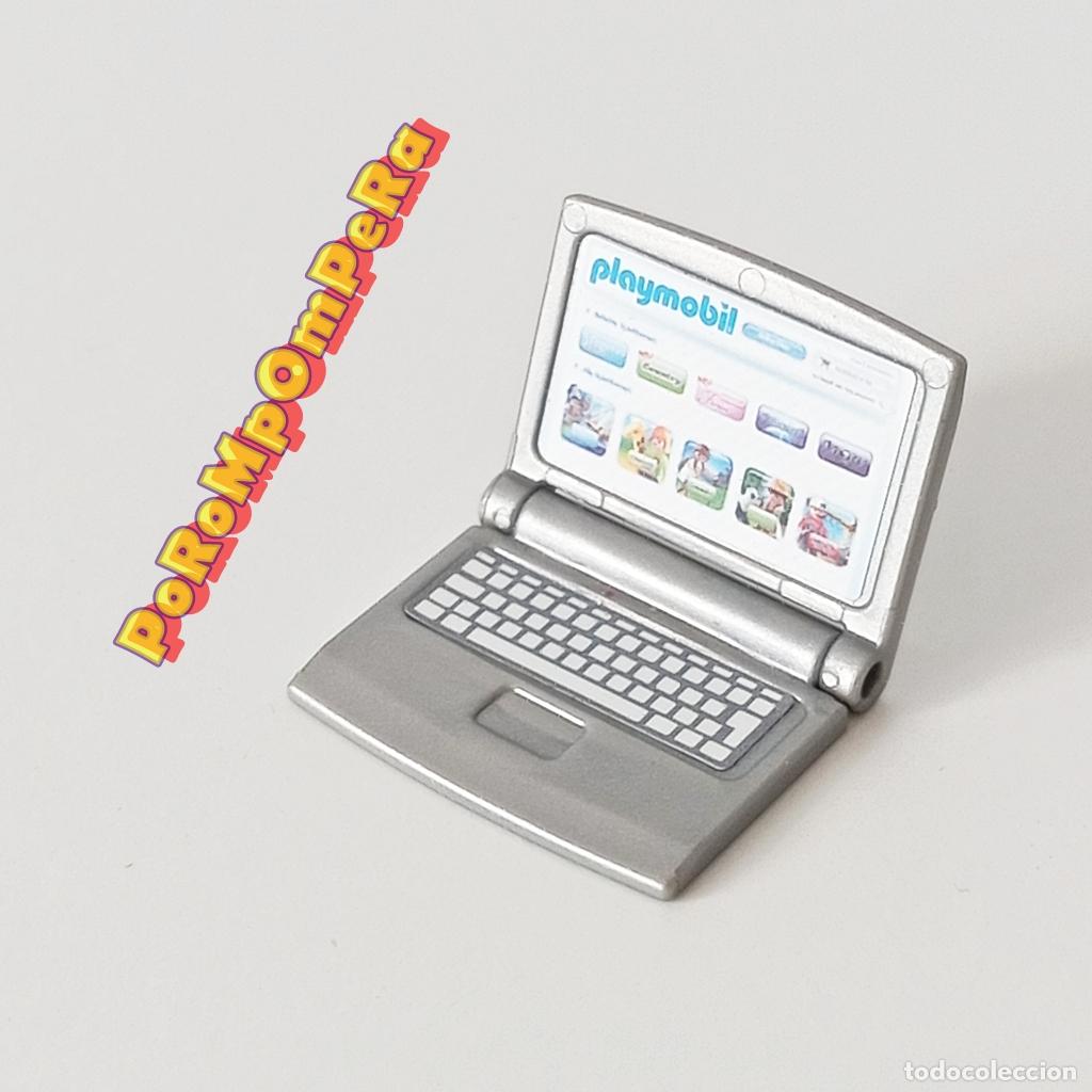 Playmobil: PLAYMOBIL ORDENADOR PORT&Aacute;TIL OFICINA CASA HABITACI&Oacute;N LAPTOP MACBOOK O4
