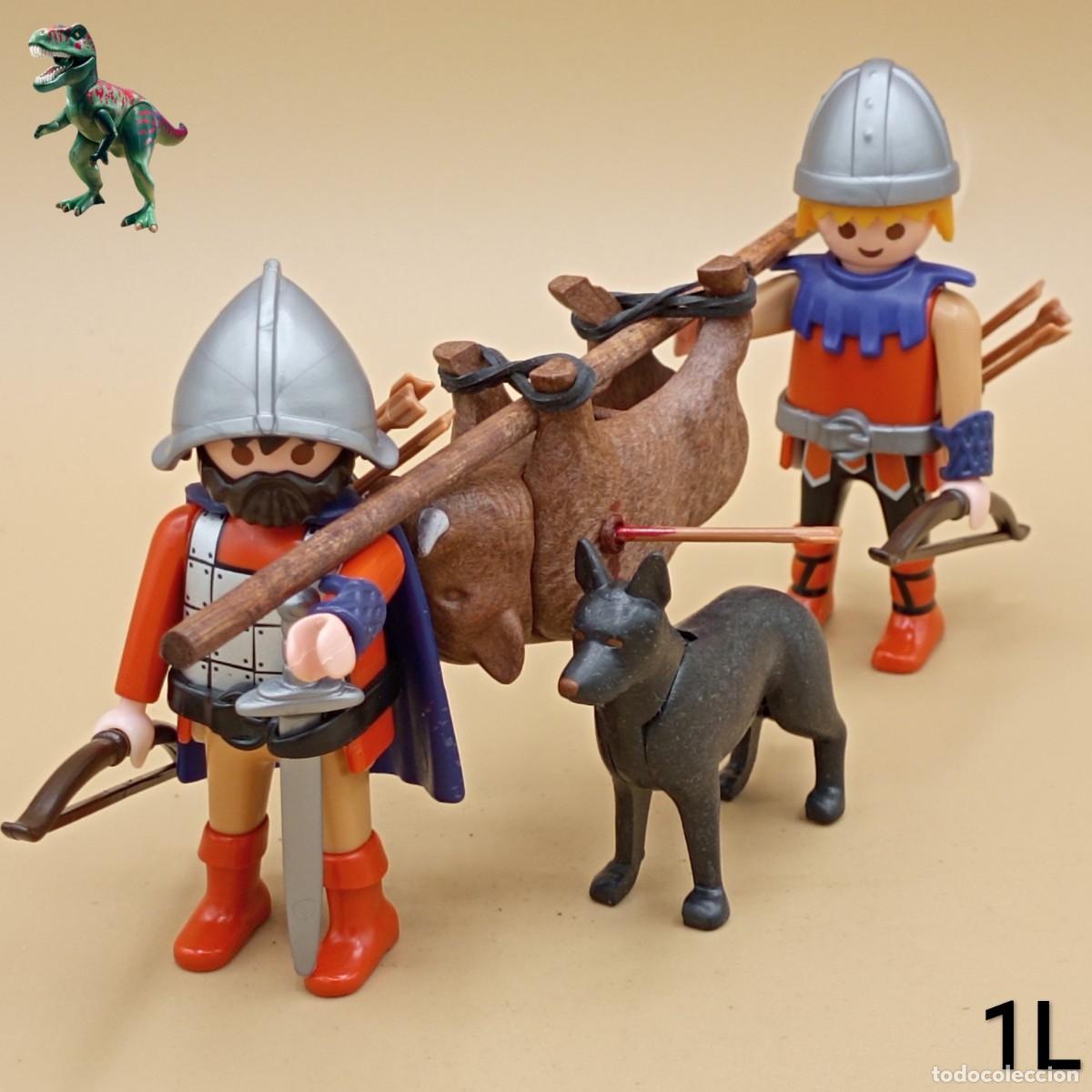 Playmobil: Playmobil cazadores de jabali partida de caza caceria arqueros diorama bosque medieval