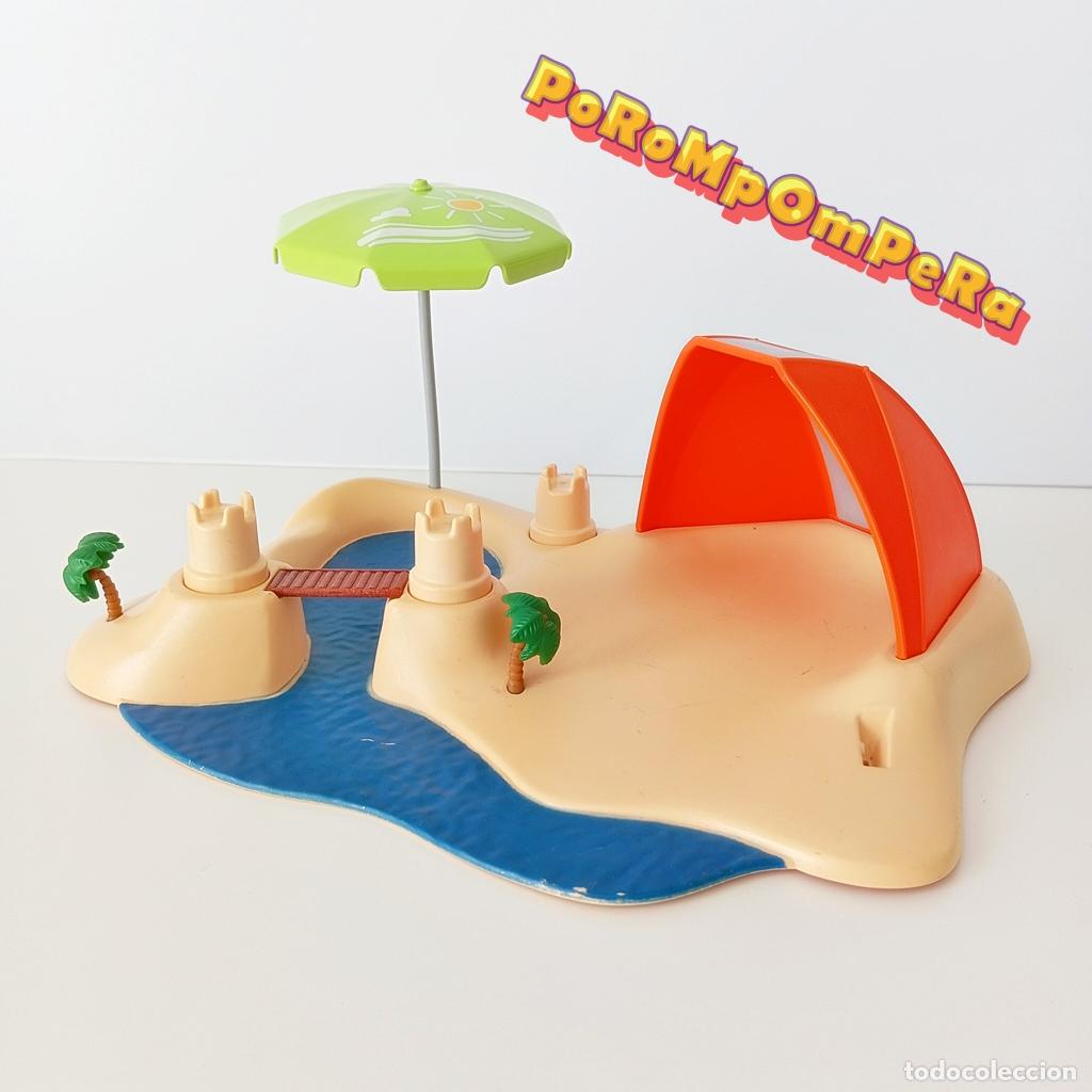 Playmobil: PLAYMOBIL PLAYA 4149 DIORAMA VERANO CASTILLO DE ARENA SOMBRILLA TIENDA CAMPA&Ntilde;A CG2