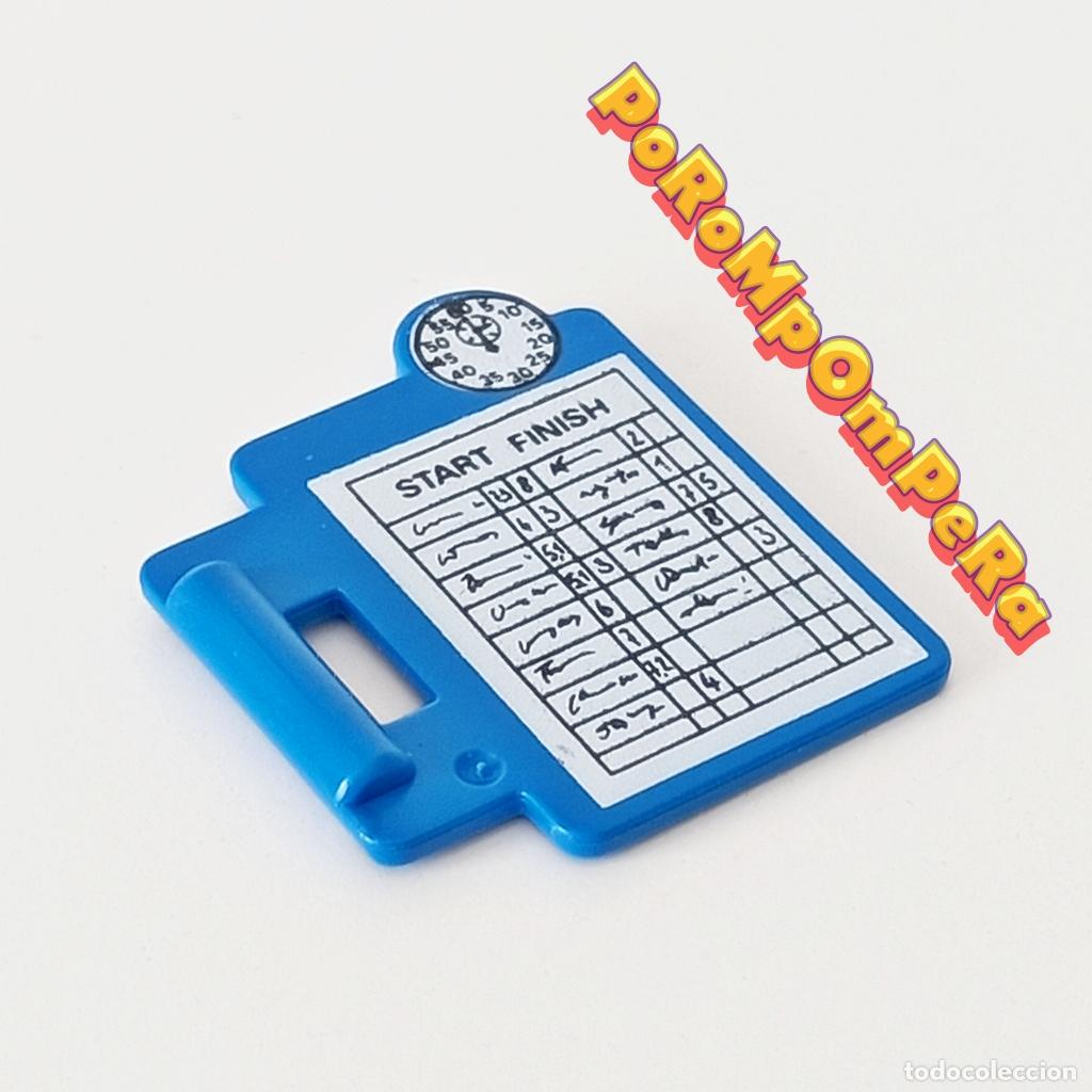 Playmobil: PLAYMOBIL CARPETA AZUL HOJA CRON&Oacute;METRO 3038 3603 3738 COMPETICI&Oacute;N F&Oacute;RMULA 1 CARRERA F1 O8