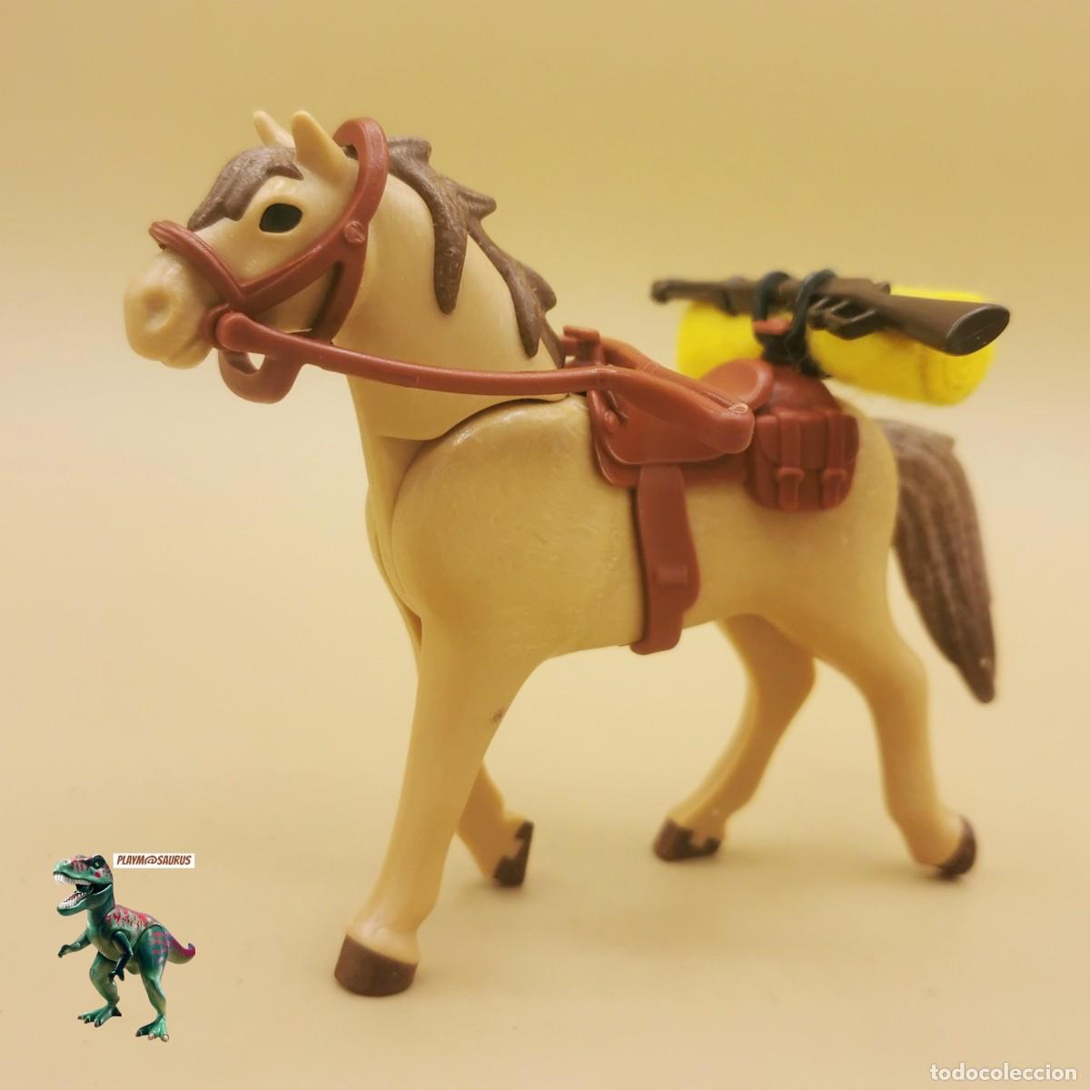Playmobil: Playmobil caballo western con manta rifle oeste soldado yankee confederado vaquero forajido cowboy