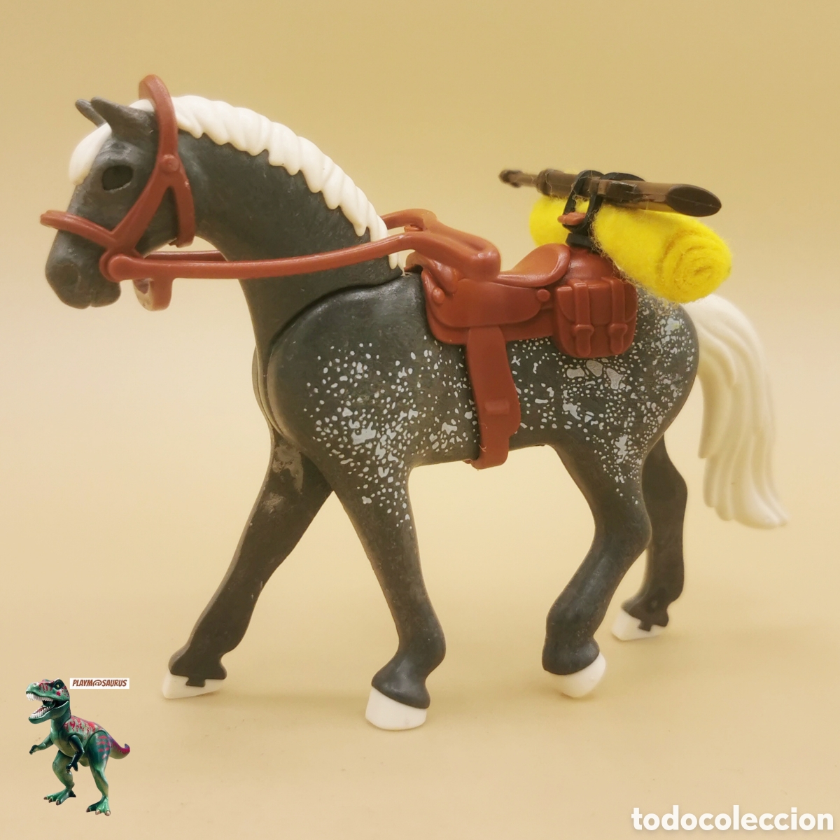Playmobil: Playmobil caballo western con manta rifle oeste soldado yankee confederado vaquero forajido cowboy