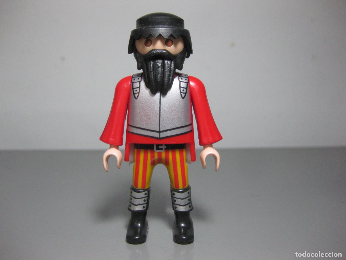Playmobil: PLAYMOBIL FIGURA CABALLERO ESPA&Ntilde;OL CONQUISTADOR MANGAS ANCHAS Y BARBA -mix19