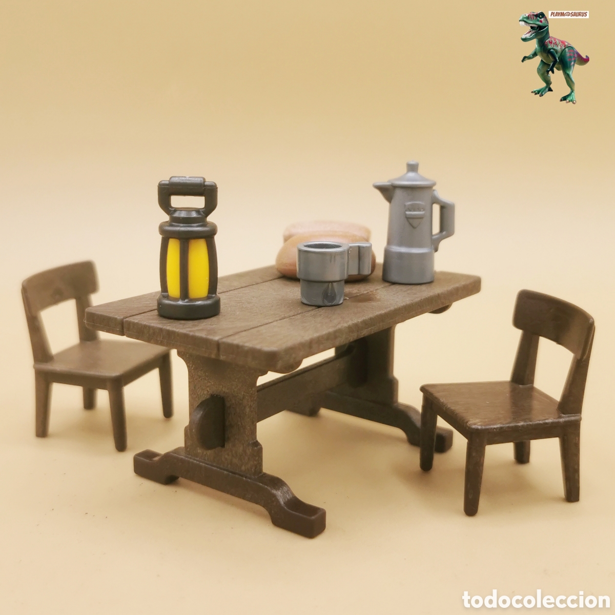 Playmobil: Playmobil mesa medieval western sillas comida meson posada bar saloon casa mansion comedor cantina