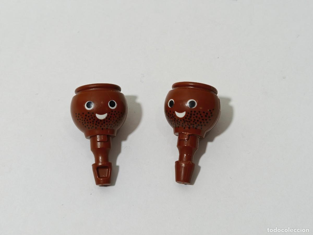 Playmobil: playmobil lote 2 cabezas negras barba, oeste, piratas, victoriano, vikingos, medieval, ,Roma, Egipto