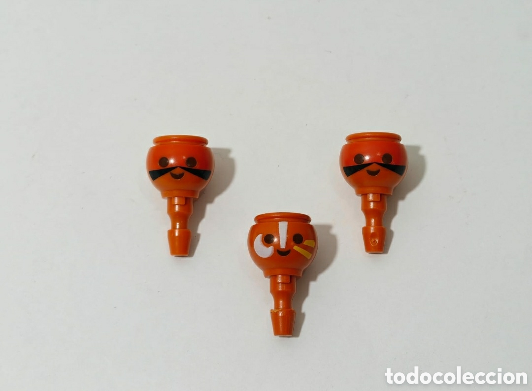 Playmobil: playmobil lote 3 cabezas tatuadas indios, oeste, piratas, victoriano, vikingos,medieval,Roma,Egipto
