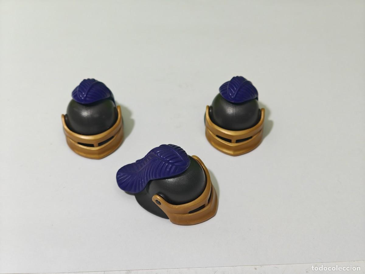 Playmobil: playmobil lote 3 cascos antracita con pluma, medieval, caballeros, castillo, gladiadores, city...