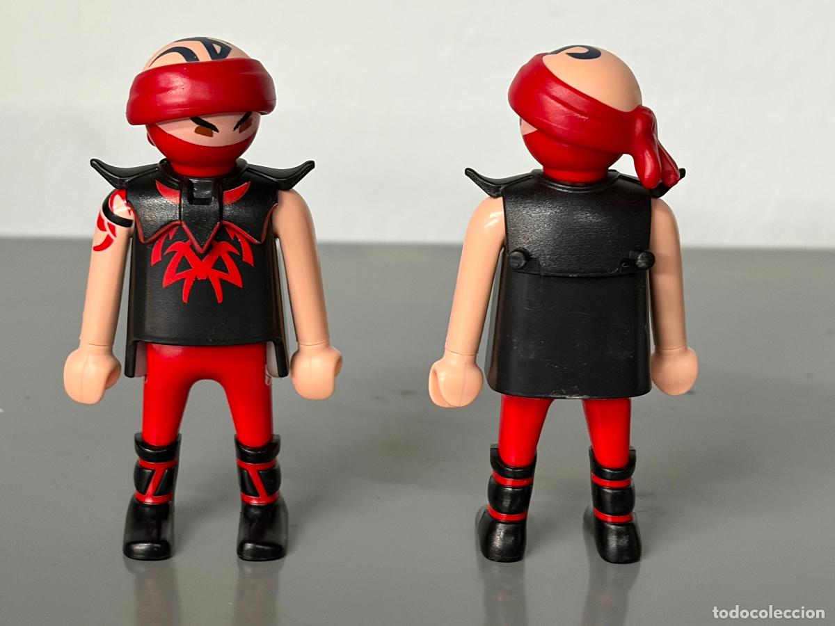 Playmobil: playmobil 1 figura guerrero ninja con cinturon negro asiatico chino mandarino -mix19