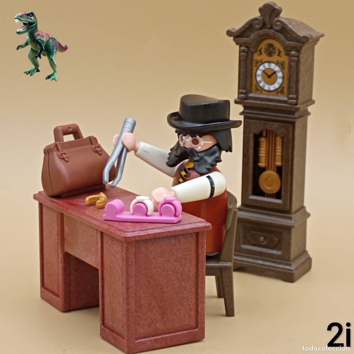 Playmobil: Playmobil relojero con reloj de pendulo taller de artesano vintage oeste western victoriano