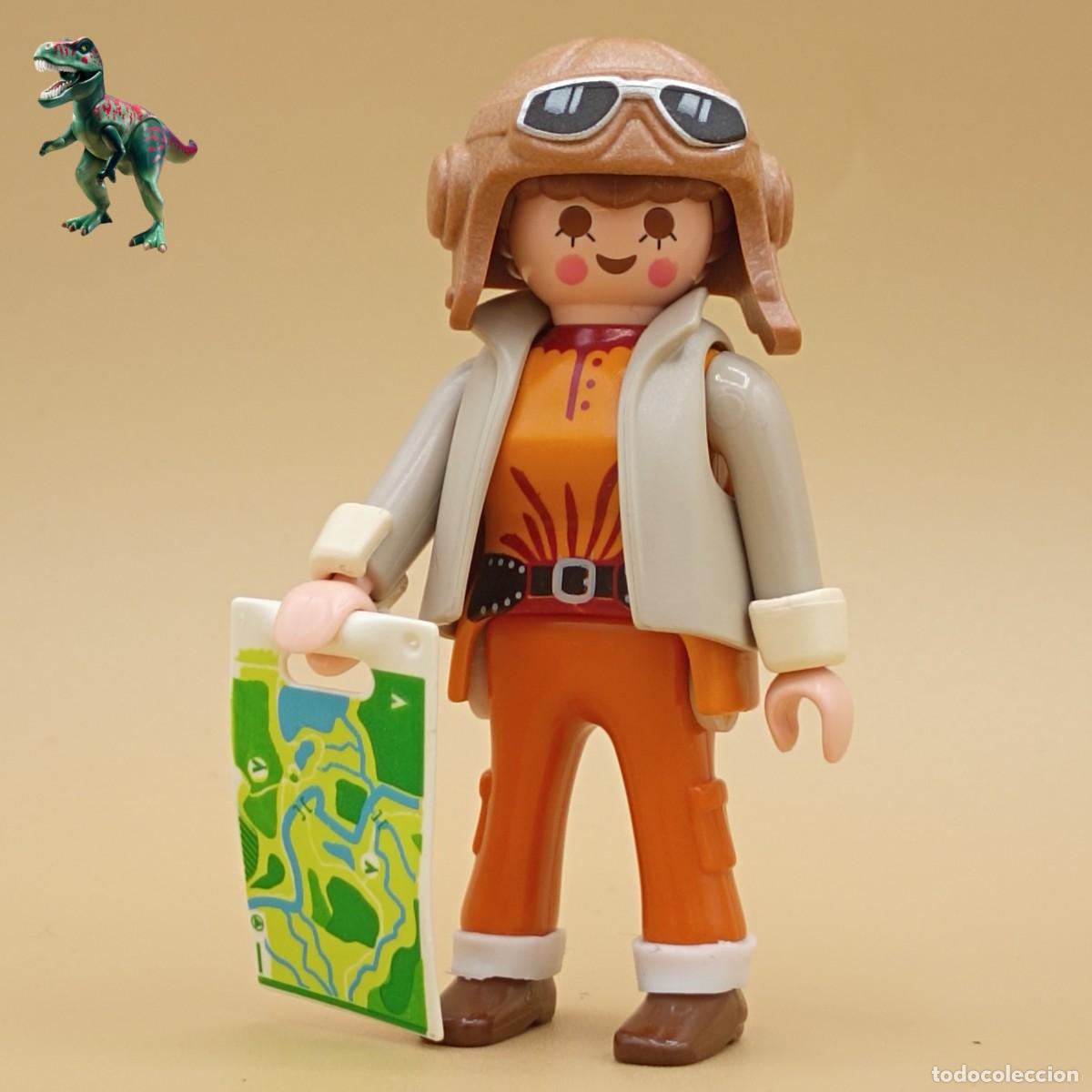 Playmobil: Playmobil figura piloto de avioneta mujer amelia earhart aviadora aviacion avion biplano