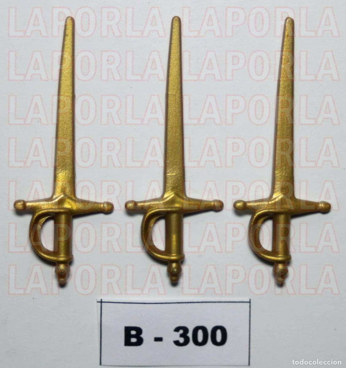 Playmobil: PLAYMOBIL 3 SABLES DORADOS - PIRATAS SOLDADOS GUARDIA (B-300)