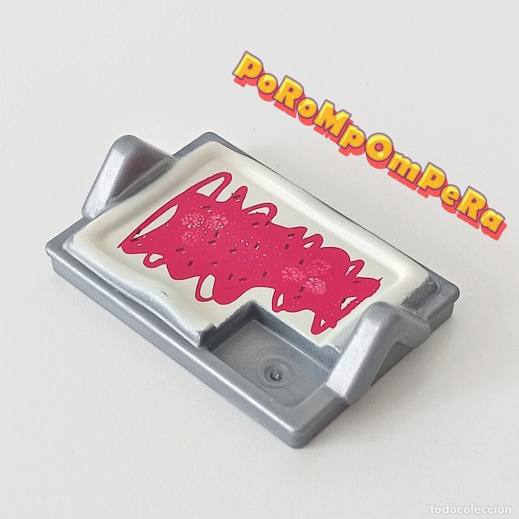 Playmobil: PLAYMOBIL BANDEJA RECTANGULAR PLATEADA CHEESECAKE ? COMIDA HELADER&Iacute;A PASTEL TARTA HELADO O8