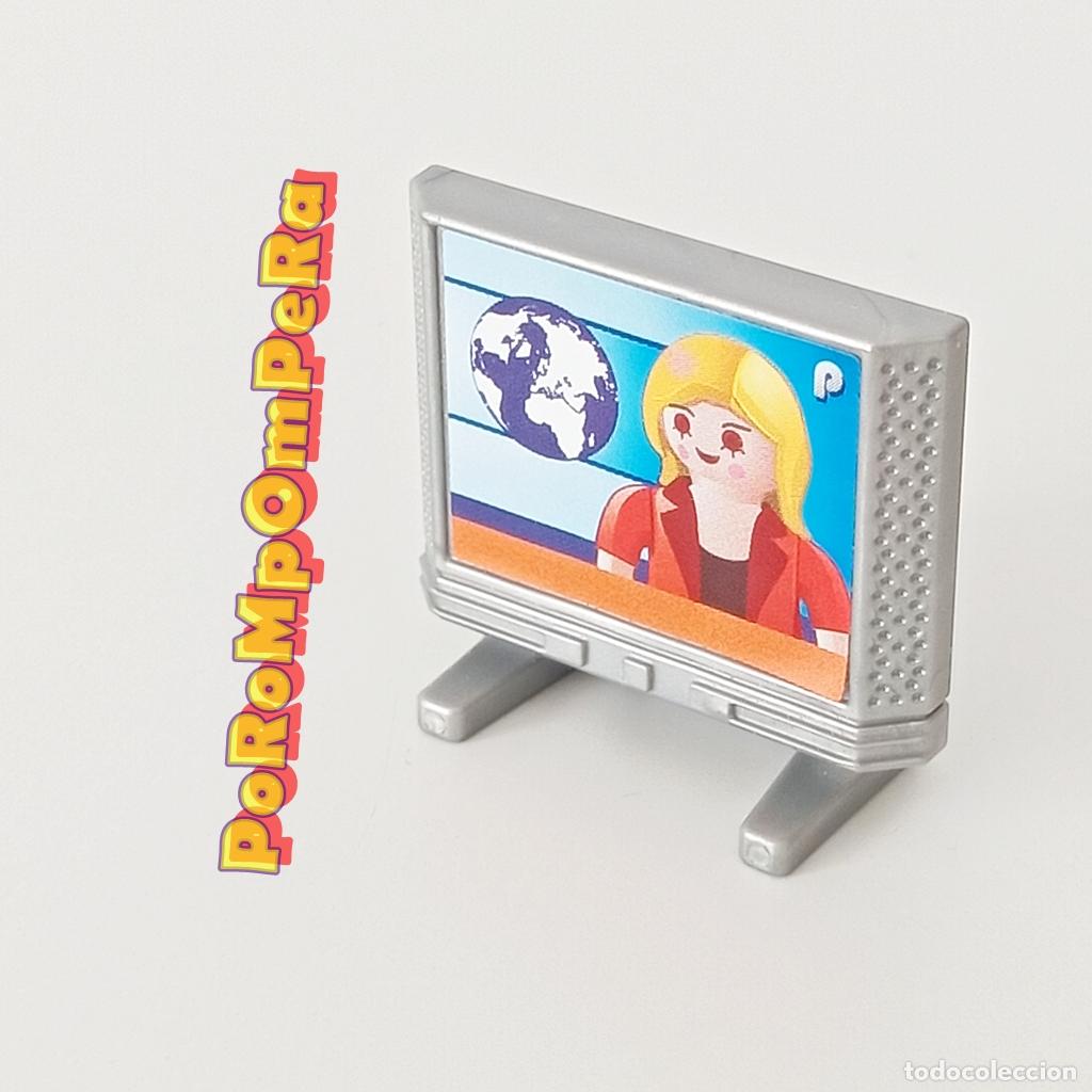Playmobil: PLAYMOBIL TELEVISOR PLATEADO PANTALLA PLANA SIMILAR 4282 5167 5332 5584 5951 TELEVISI&Oacute;N TV O8