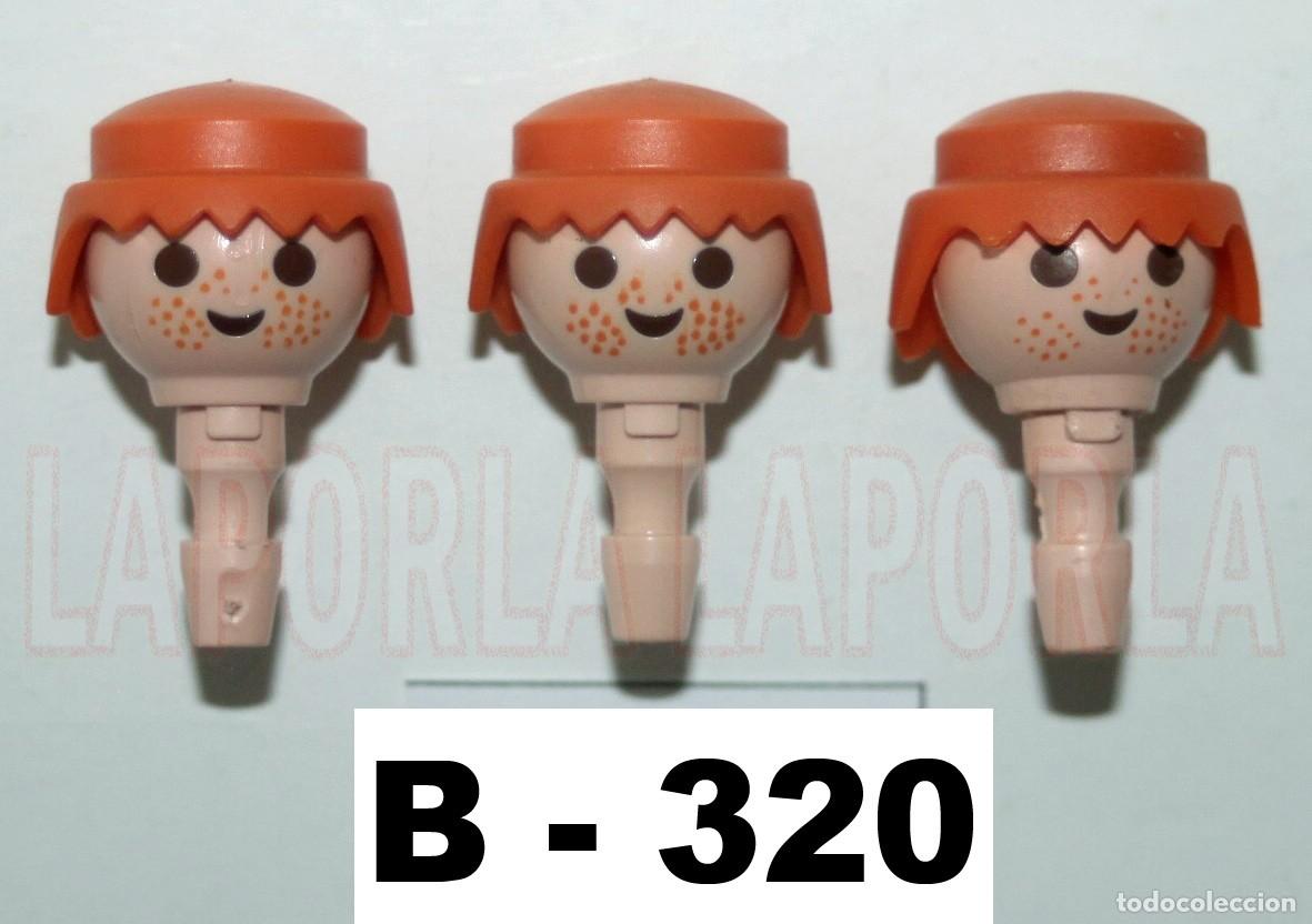 Playmobil: PLAYMOBIL 3 CABEZAS CON PECAS Y PELOS NARANJA - PELIRROJO IRLAND&Eacute;S ESCOC&Eacute;S (B-320)