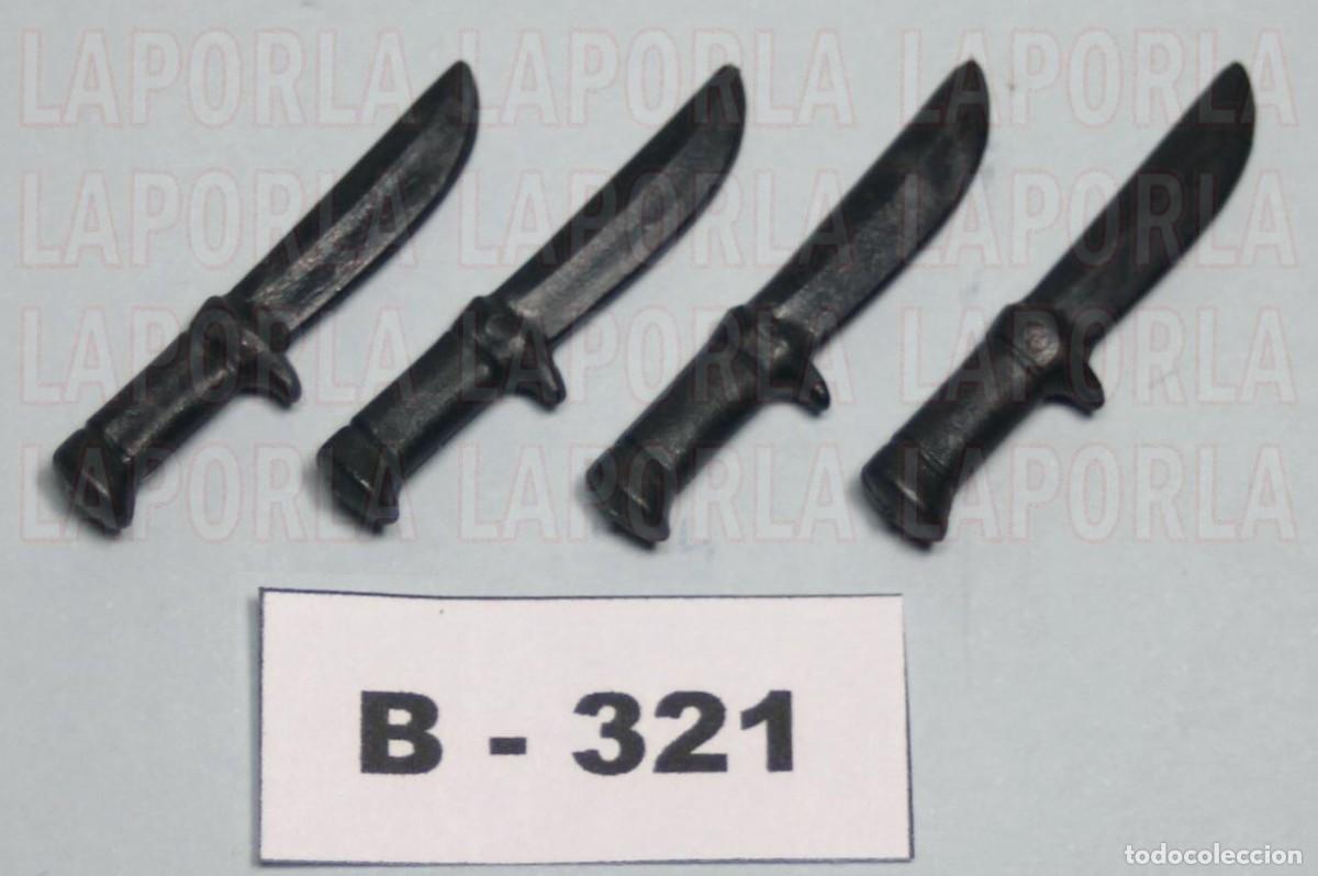Playmobil: PLAYMOBIL 4 CUCHILLOS NEGROS - PU&Ntilde;AL DAGA MEDIEVAL PIRATAS OESTE (B-321)
