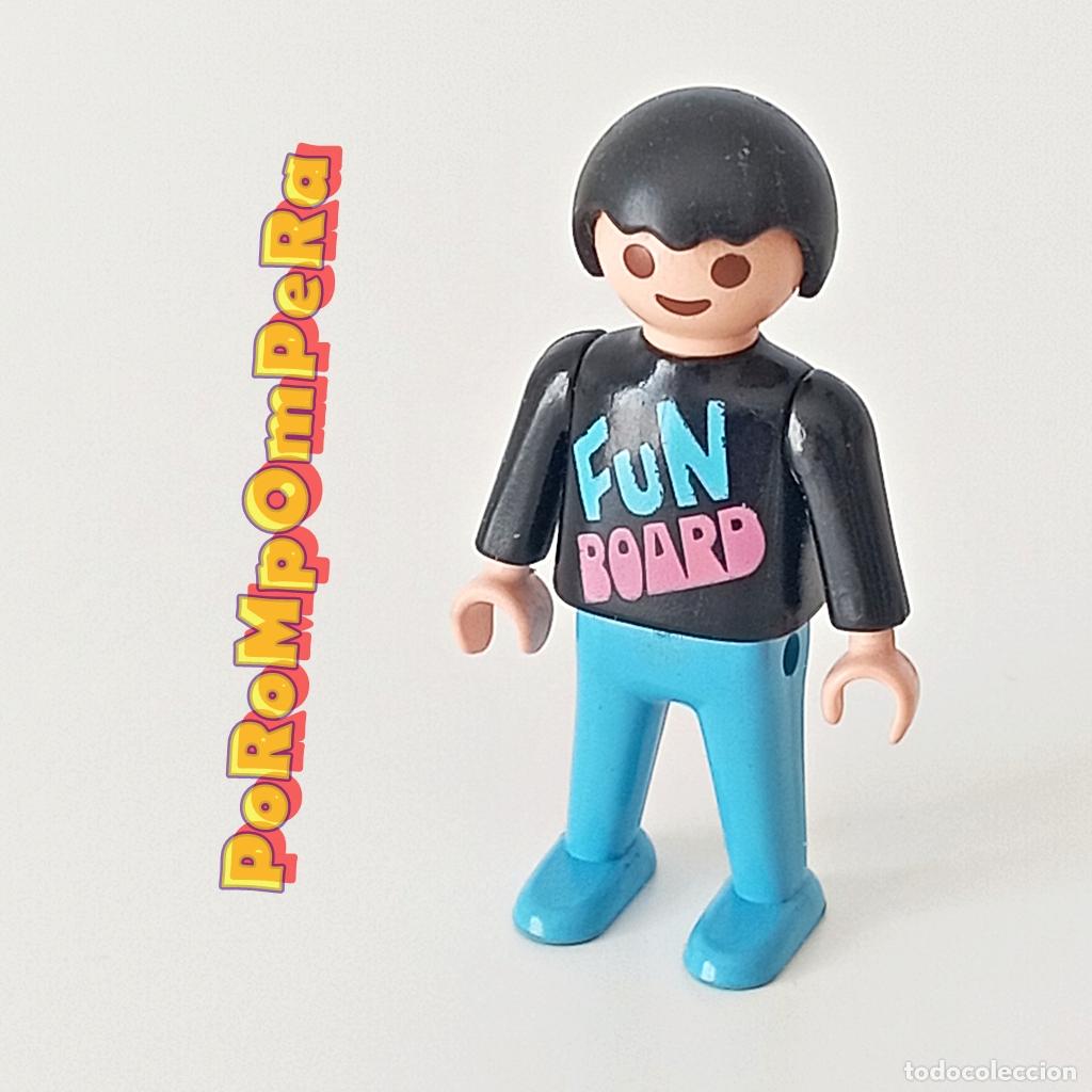 Playmobil: PLAYMOBIL FIGURA NI&Ntilde;O SKATER 3709 CUSTOM/COMPLETAR INFANTIL FUN BOARD Q2