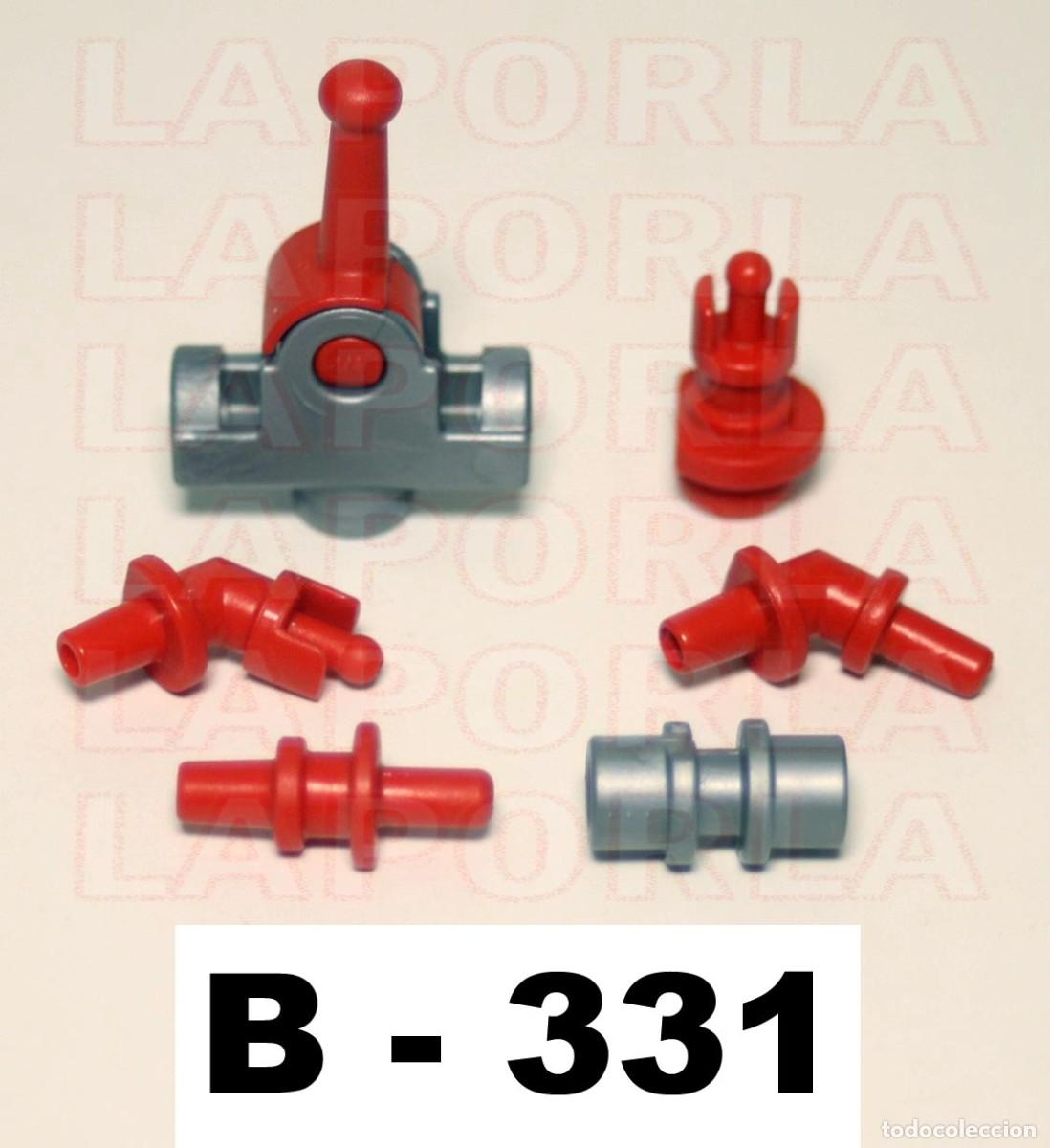 Playmobil: PLAYMOBIL 6 EMPALMES CONEXI&Oacute;N MANGUERAS - BOMBEROS V&Aacute;LVULA AGUA RIEGO TUBO (B-331)