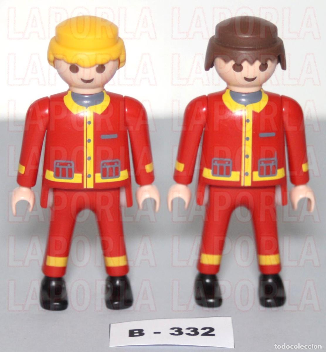 Playmobil: PLAYMOBIL 2 FIGURAS TALLER BOMBEROS OPERARIOS (B-332)