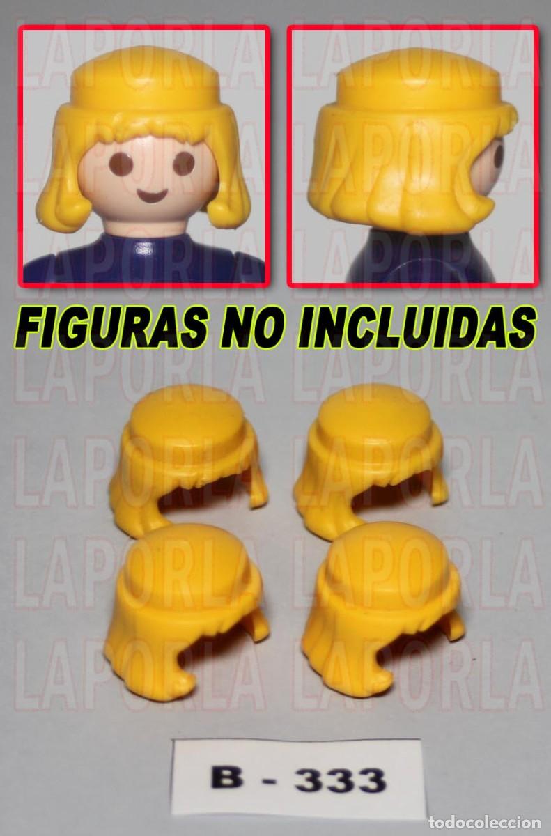 Playmobil: PLAYMOBIL 4 PELUCAS MEDIEVALES RUBIAS - PR&Iacute;NCIPE REY CABALLERO NOBLE (B-333)