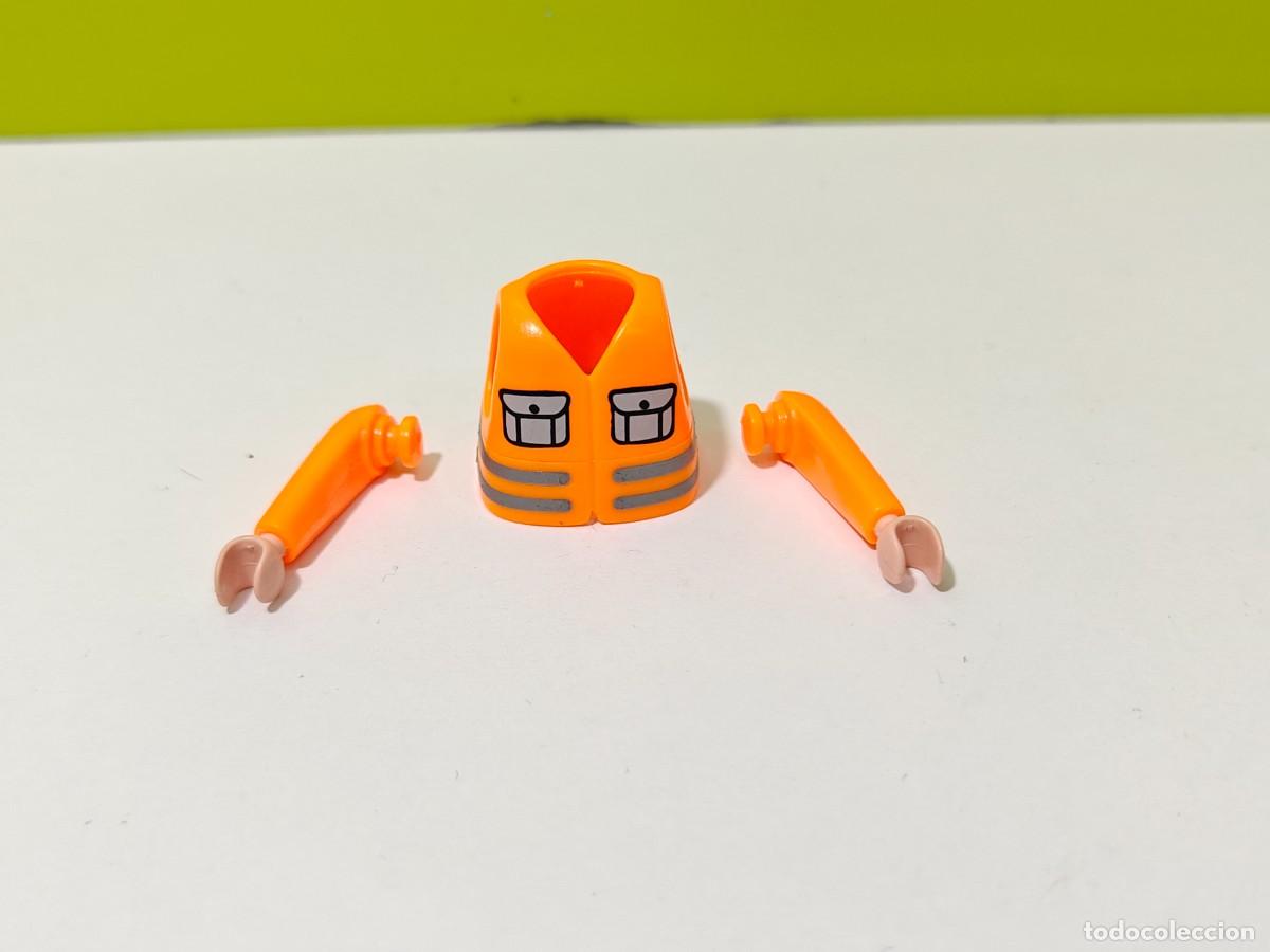 Playmobil: playmobil lote chaleco-chaqueta naranja 2 brazos, piratas, oeste, victoriano, obra, construcci&oacute;n