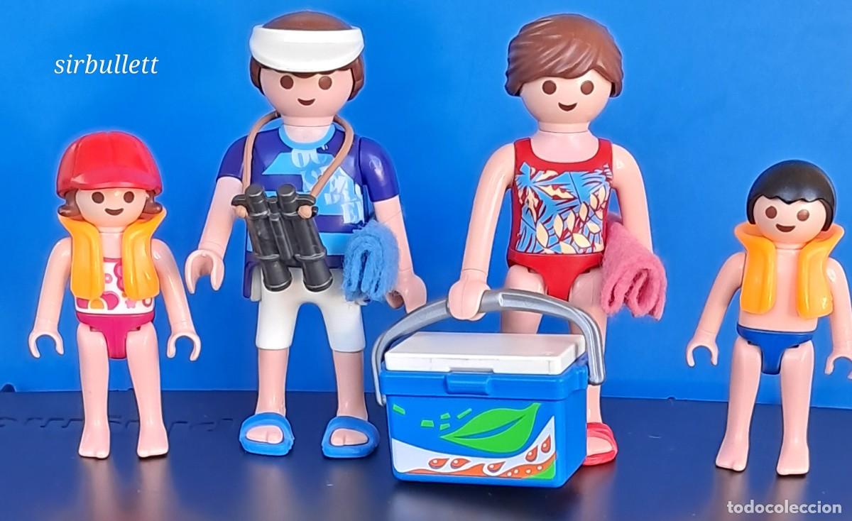 Playmobil: Familia de vacaciones de playmobil. Playa, piscina, ciudad set 4862