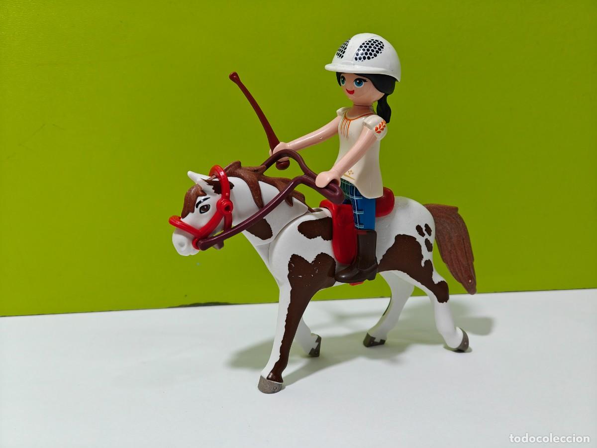 Playmobil: playmobil figura mujer amazona-jinete a caballo, equitaci&oacute;n, h&iacute;pica, caballos, cuadra, city...