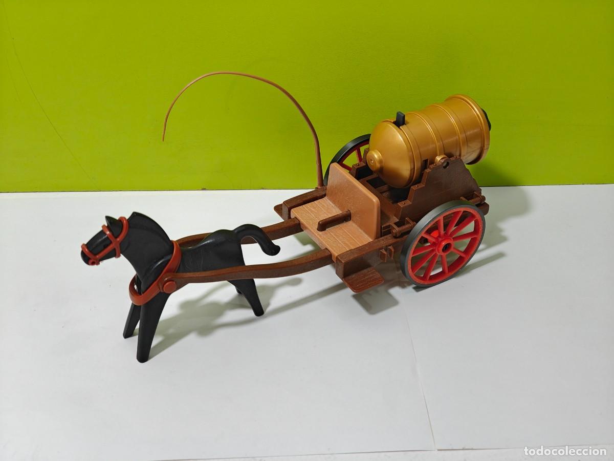 Playmobil: playmobil animal-caballo con carro y ca&ntilde;&oacute;n, medieval, vikingos, granja, piratas, Roma, oeste