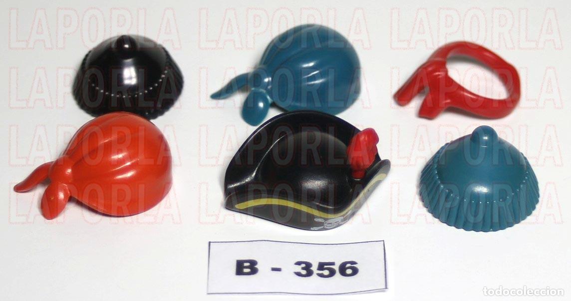 Playmobil: PLAYMOBIL 6 SOMBREROS Y GORROS PIRATAS - BUCANERO CAPIT&Aacute;N GRUMETE BARCO GALE&Oacute;N TESORO ISLA (B-356)