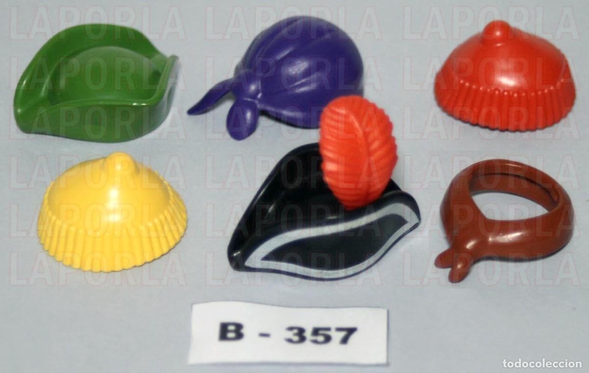 Playmobil: PLAYMOBIL 6 SOMBREROS Y GORROS PIRATAS - BUCANERO GALE&Oacute;N GRUMETE BARCO CAPIT&Aacute;N TESORO ISLA (B-357)
