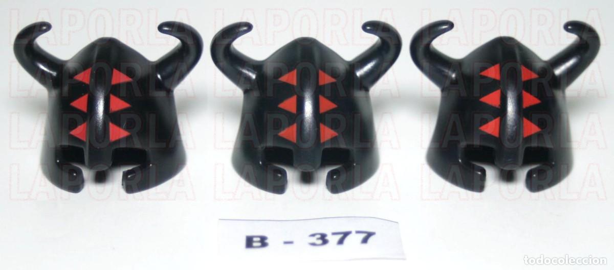 Playmobil: PLAYMOBIL 3 CASCOS MEDIEVALES - B&Aacute;RBADOS SOLDADOS 4633 (B-377)