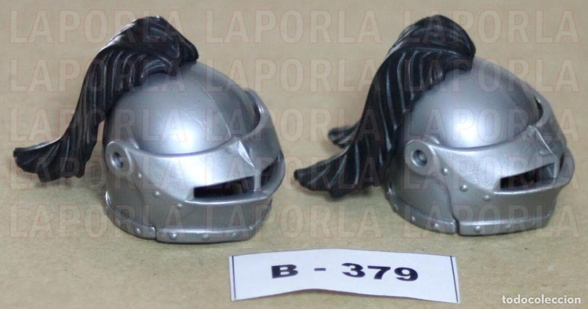 Playmobil: PLAYMOBIL 2 CASCOS MEDIEVALES CON PENACHO NEGRO - CABALLERO TORNEO (B-379)